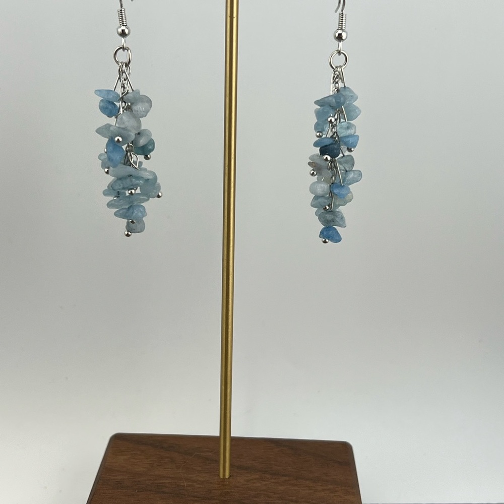 Blue Rock Dangle Earrings
